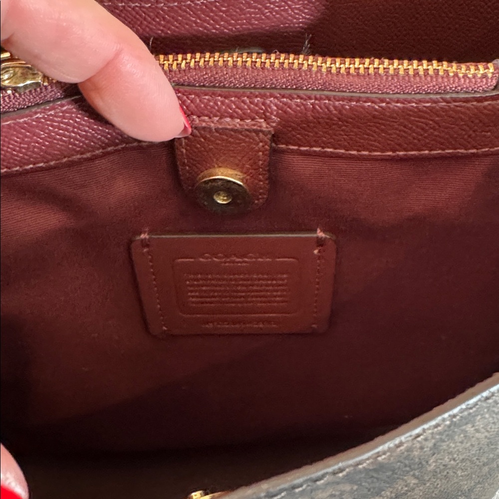 Coach Signature Brown and Red Crossbody Bag - Picture 10 of 11